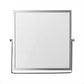 Square white writing board with dark metal frame and smooth blank surface