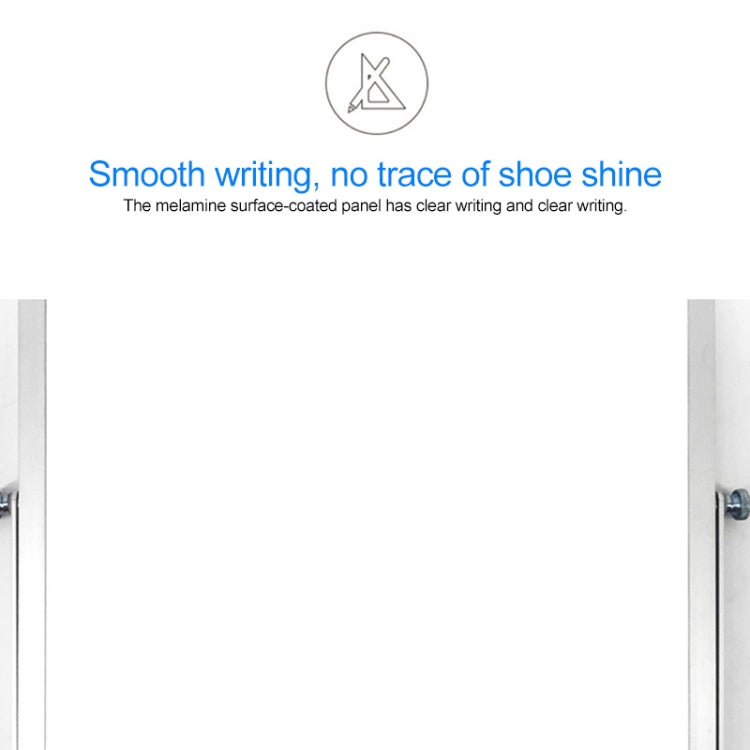 White writing panel with smooth coated surface and metal side clips, magnetic board