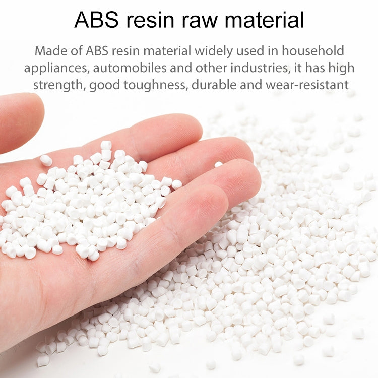 ABS resin plastic pellets in hand for durable desktop storage box material