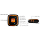 GPS tracker pendant parts diagram showing SOS button, microphone, and indicator lights