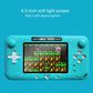 Blue handheld pocket game console with 4.0-inch screen and silver control buttons