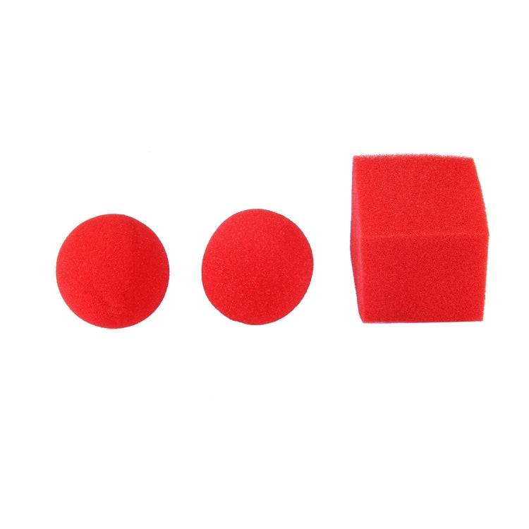Red sponge magic balls set with three foam pieces