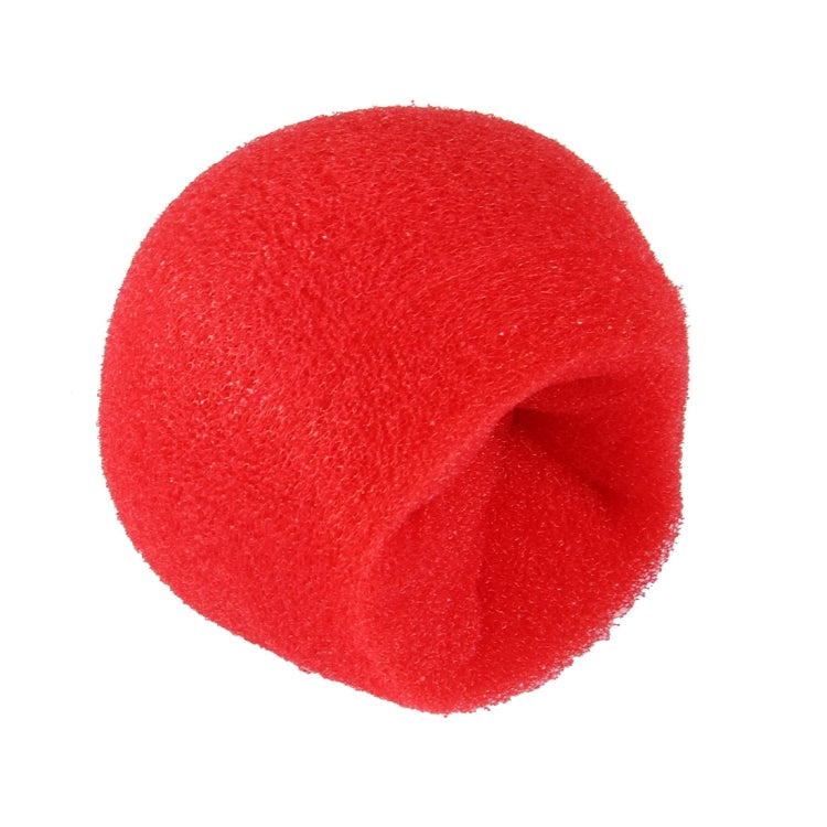 Red foam sponge ball with a swirl-like cutout