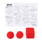 Red sponge magic balls and foam cube with instruction card