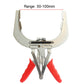 Piston ring plier with 50–100 mm range and silver circular retaining clamp