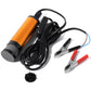 Submersible fuel pump kit with black cable, alligator clips, and external filter