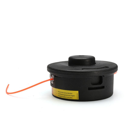 Black grass trimmer head with orange 2-line cutting cord