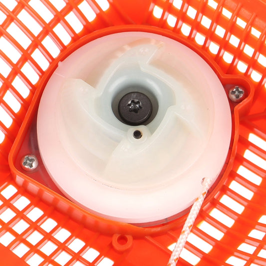 Husqvarna recoil starter housing center cap with recoil spring, white insert
