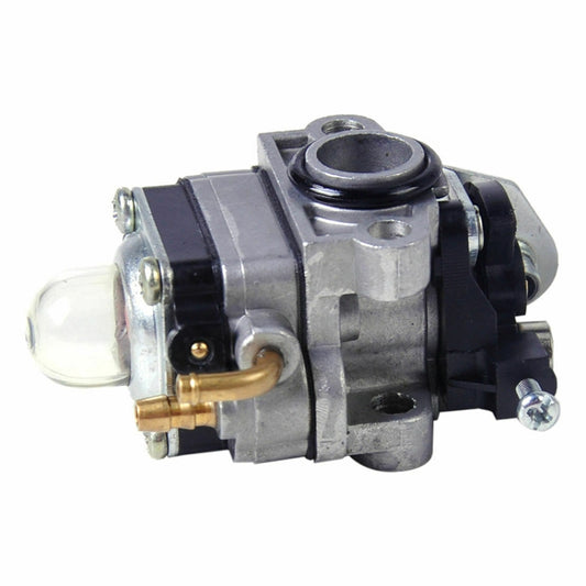 Carburetor with clear fuel bowl, black choke components, and brass fuel outlet pipes