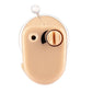Beige mini in-ear hearing aid front with tone dial and microphone port