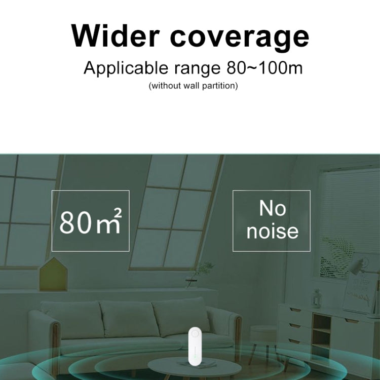Mini ultrasonic deodorizer device with indicator light in an indoor room setting