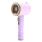 Handheld garment steamer, light purple handle with rose-gold round nozzle and black steam opening