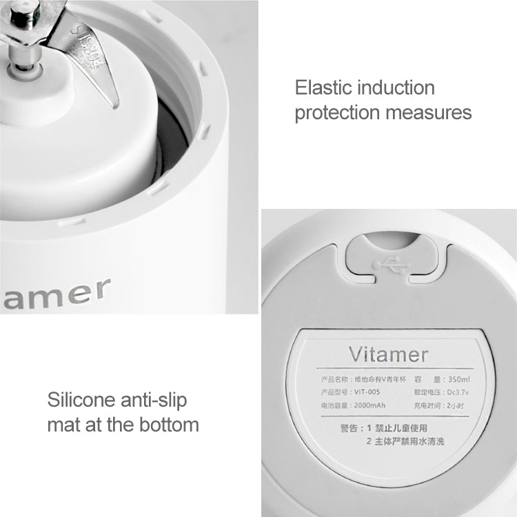 White mini juicer blender base with internal blade housing and safety cover