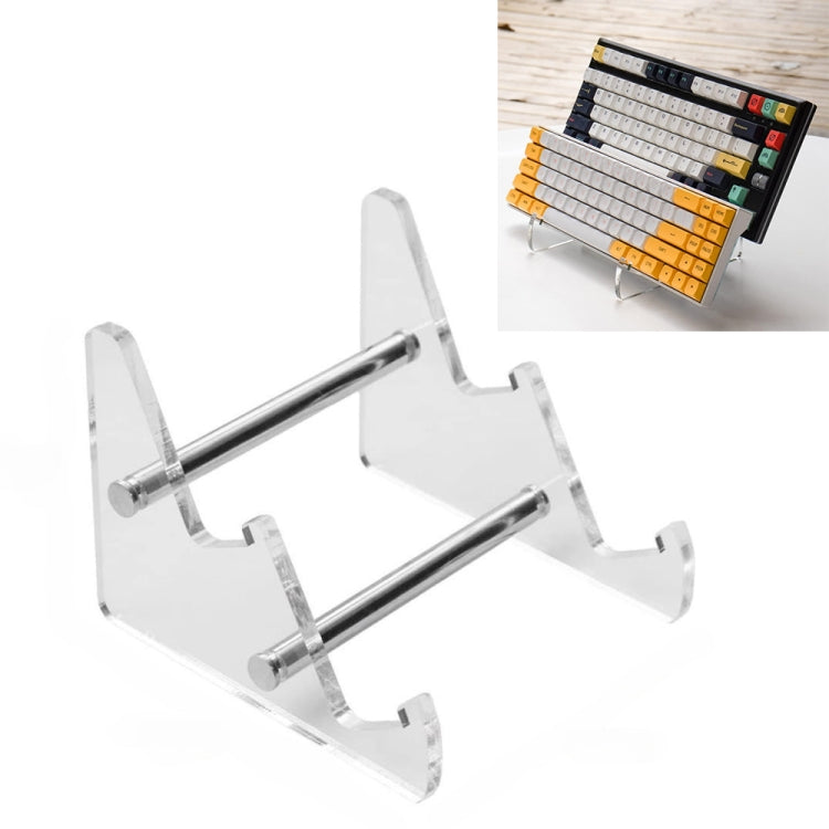 Transparent double-layer acrylic keyboard stand with two metal support bars