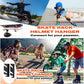 Skate rack and helmet hanger design for organizing skateboards and helmets