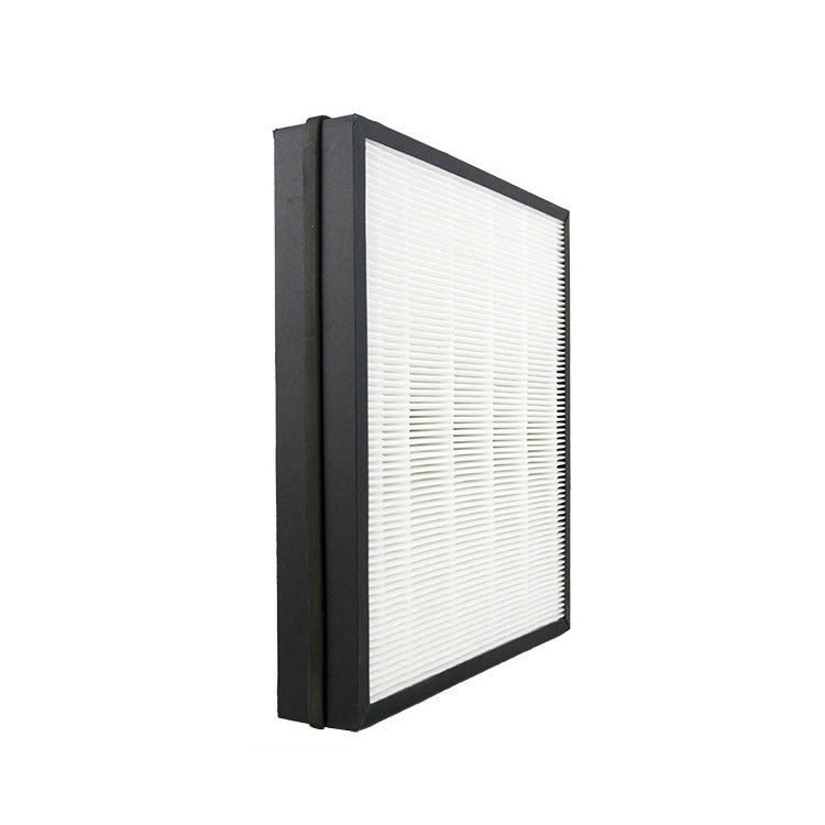 Air purifier replacement filter: pleated white panel with dark border