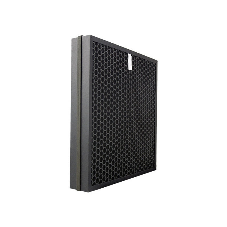 Air purifier replacement filter panel with dark honeycomb mesh and side frame