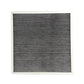 Pleated replacement air filter panel, dark gray pleats with white border frame
