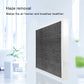 White-framed pleated air purifier replacement filter insert, dark gray