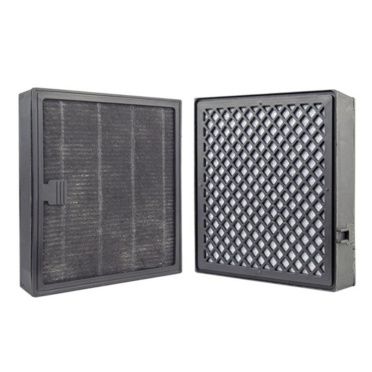 Car air purifier replacement filter with dark gray frame, dual mesh and charcoal pad