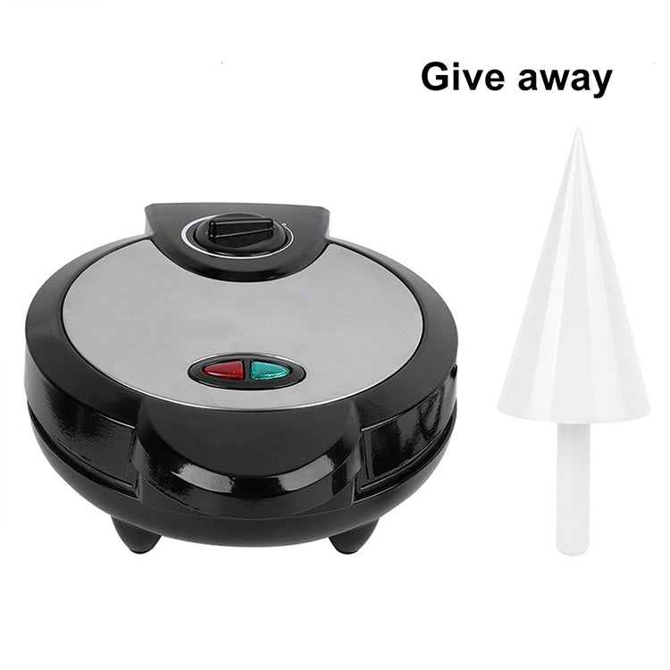 Electric cone maker with lid open, cone-shaped molds beside it