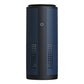 Blue cylindrical car air purifier with top switch and front vent panels
