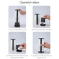 Car air purifier with base and filter cartridge shown during setup steps