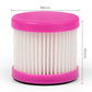 Pink-and-white pleated dust filter element, 49mm wide and 45mm tall