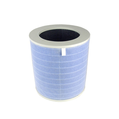 Blue cylindrical replacement air purifier complex filter element with white end caps