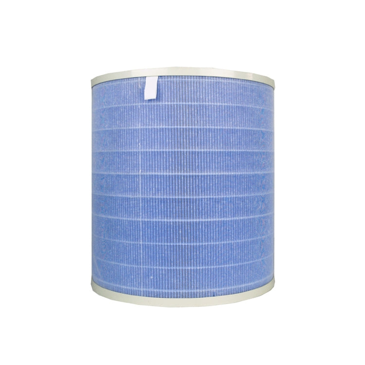 Blue cylindrical replacement air purifier complex filter element, top open center