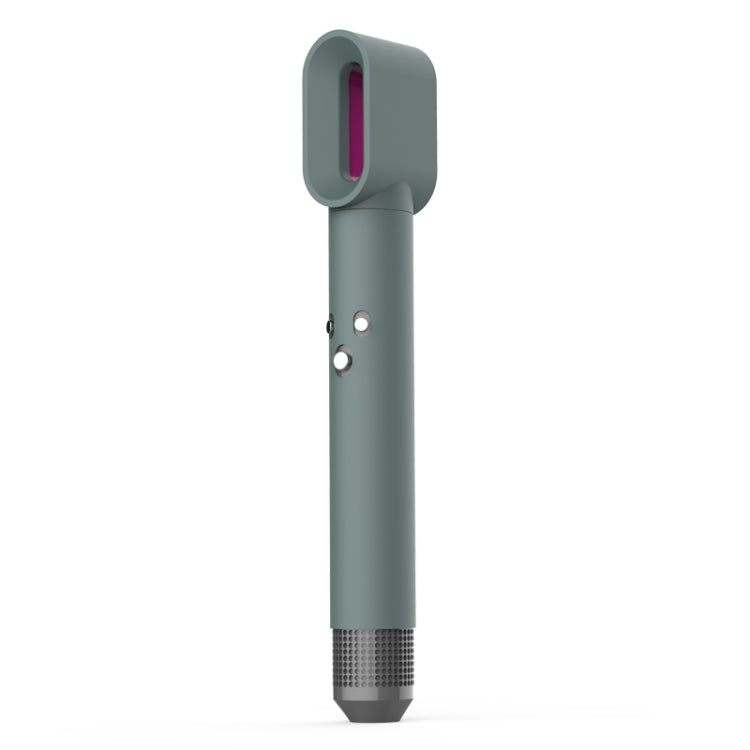 Sage green shockproof silicone case for hair modeling dryer, with purple inlet slot