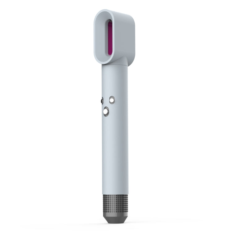 Light gray shockproof silicone case for hair modeling dryer, with purple inlet slot