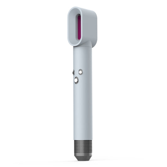 Light gray shockproof silicone case for hair modeling dryer, with purple inlet slot