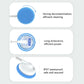 Electric window cleaner feature cards showing powered cleaning and water resistance