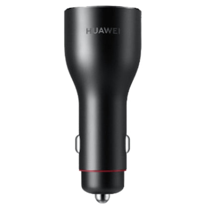 Black car USB charger with red accent band and metal plug pins