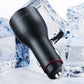 Black car USB charger with red accent ring, shown near water droplets