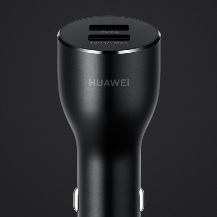 Black car USB charger top view with two side grips and charging ports