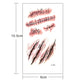 Temporary wound tattoo sheet with size 10.5cm x 6cm and red scar designs