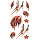 20 temporary wound and blood injury tattoo stickers featuring knives, flames, and stars