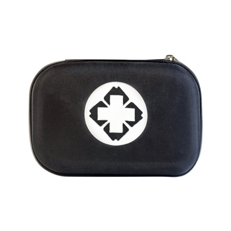Black rectangular first aid kit case with zip and white medical cross logo