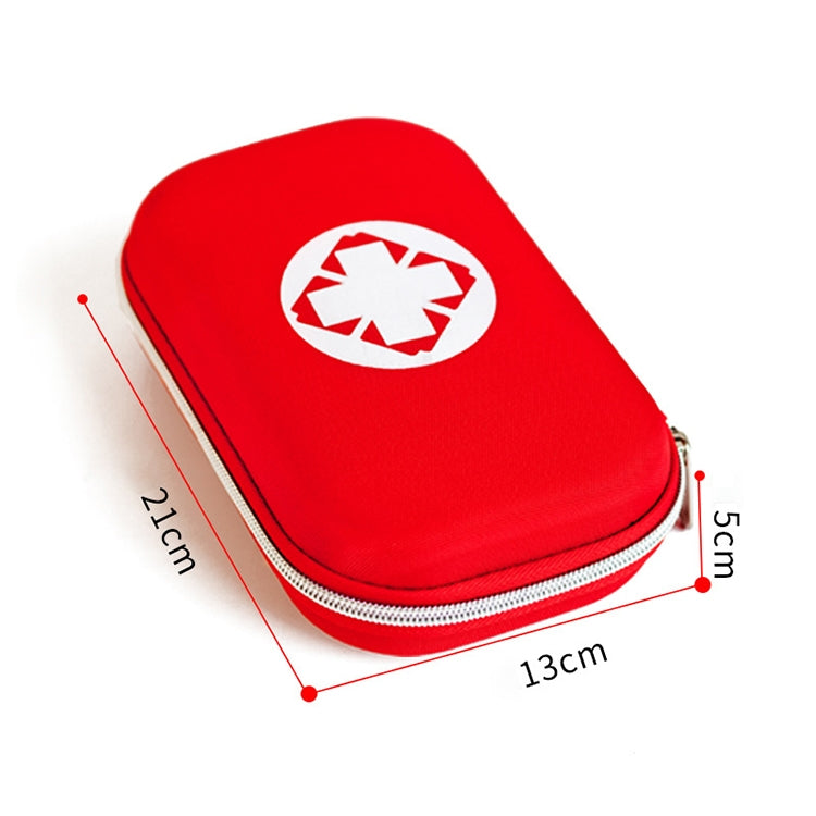 Red zippered first aid kit case with white medical cross emblem