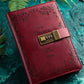 Wine red PU diary notebook with vintage floral embossing and brass combination password lock