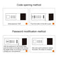 Password lock notebook instruction diagram for opening and changing the number code