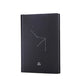 Dark cover paper notebook with constellation line art and small zodiac symbol