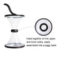 Transparent gravity coin funnel with black lid base and circular coin slot opening