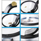 Close-up views of clear coin funnel showing coin intake and bottom lid