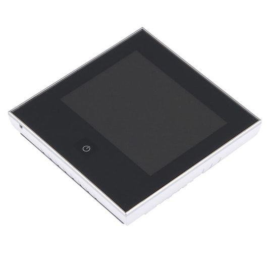 Square black glass digital heating room thermostat panel with display