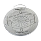 Foldable stainless steel toaster rack with wire supports and perforated center tray