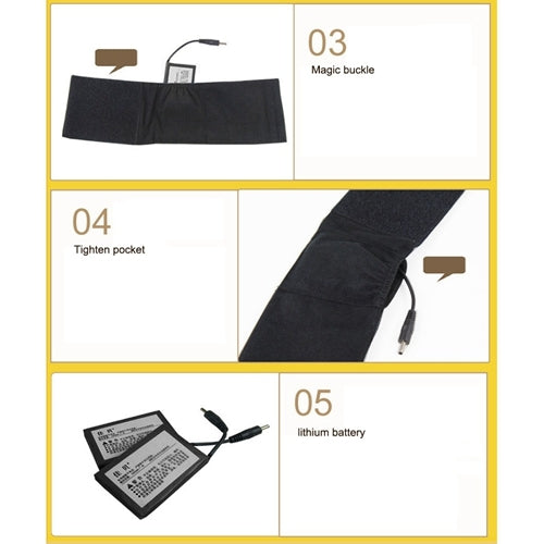 Heated insole accessories: battery pack, pouch pocket, and fastening buckle