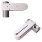 White UV toothbrush sterilizer dispenser with side gray mounting bracket